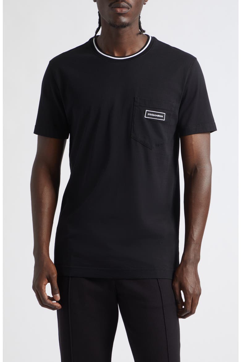 Logo Patch Pocket T-Shirt, Main, color, NERO