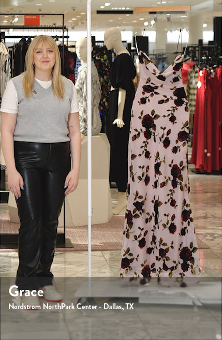 Serena Floral Velvet Burnout Maxi Dress, sales video thumbnail