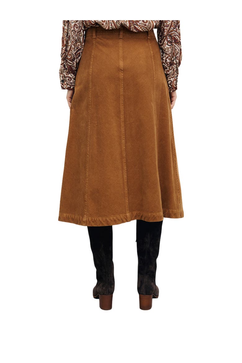 Tiphaine Button Front Midi Skirt, Alternate, color, Caramel