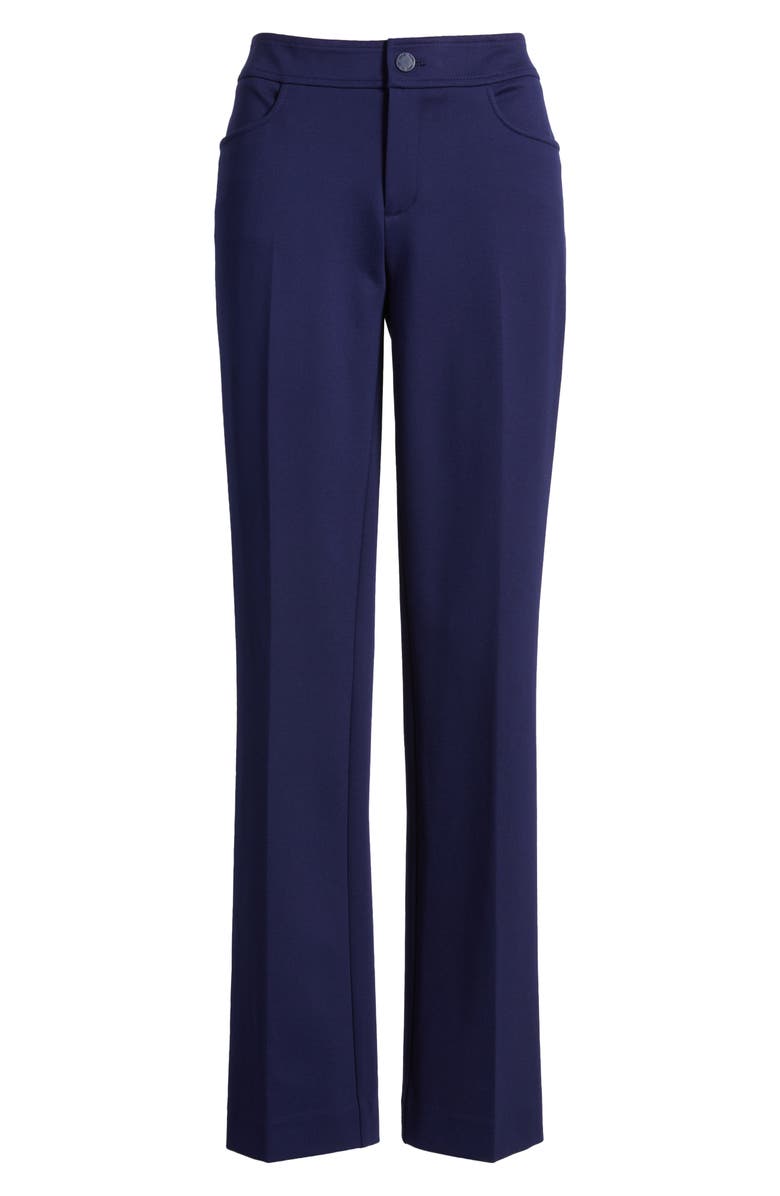Anne Klein Flat Front Straight Leg Pants, Alternate, color, Distant Mountain