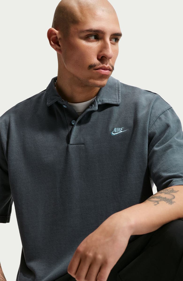 Nike Cotton Jersey Polo, Alternate, color, Obsidian