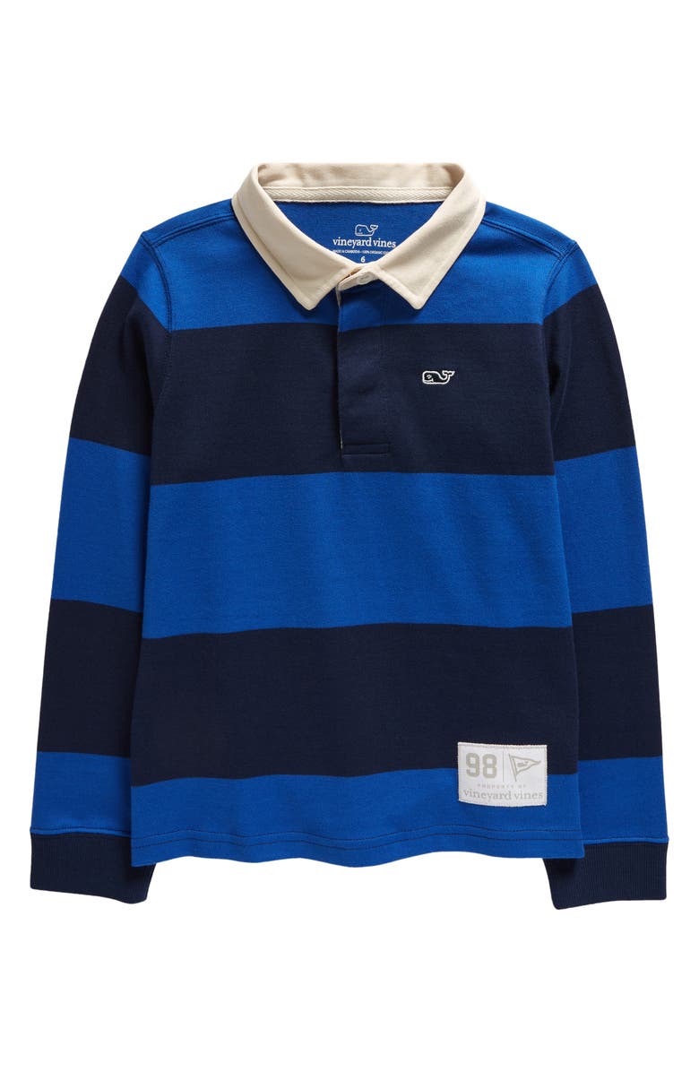 vineyard vines Kids' Stripe Organic Cotton Rugby Polo, Main, color,