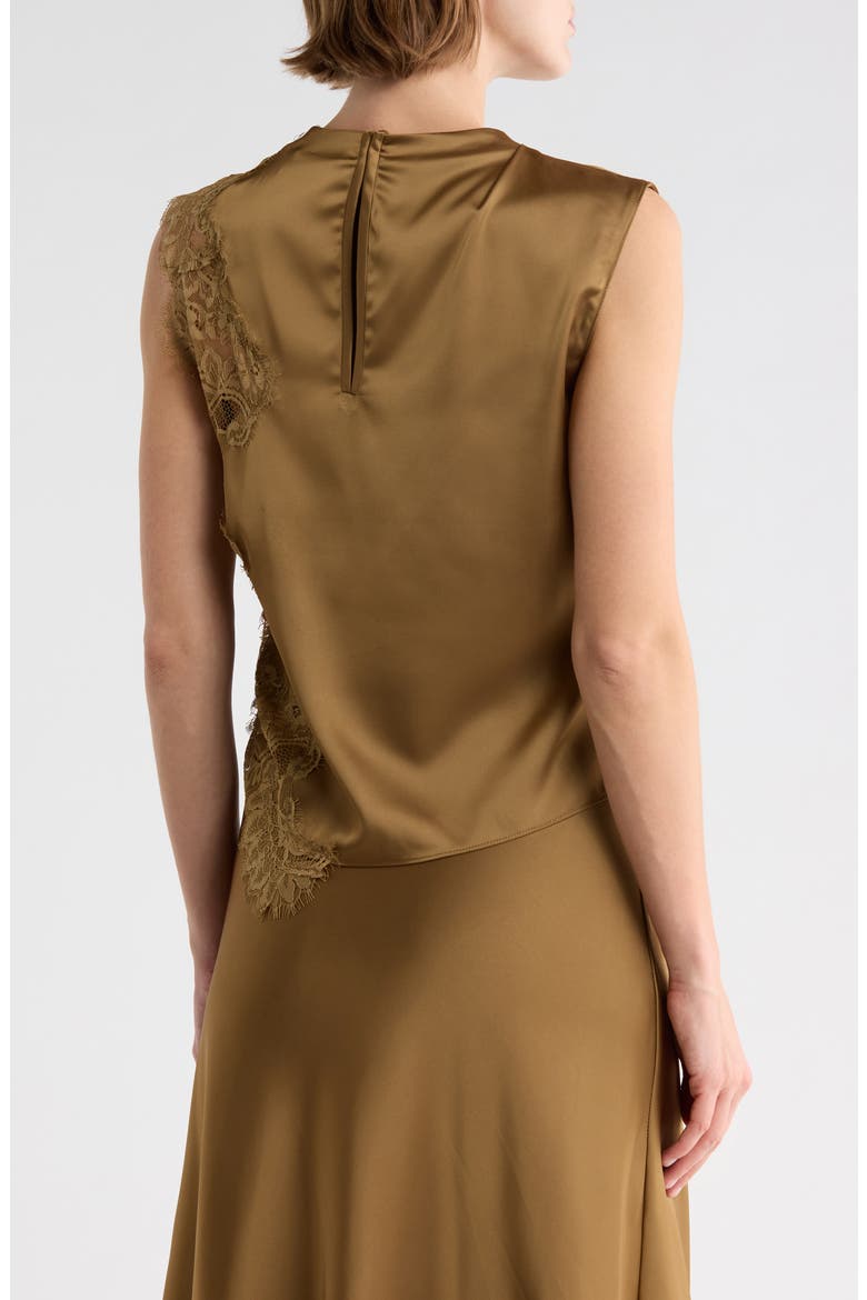 Sleeveless Lace Trim Top, Alternate, color, OLIVE