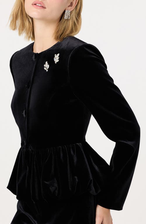 Astr The Label Nicolle Velvet Peplum Jacket In Black