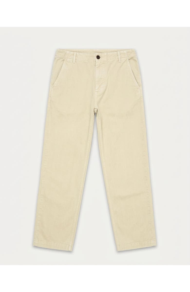 Fortela Hector Herringbone Cotton Trousers, Main, color, Ecru