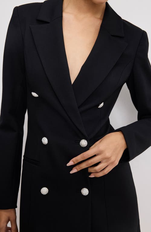 Good American Luxe Suiting Exec Long Sleeve Blazer Minidress In Black