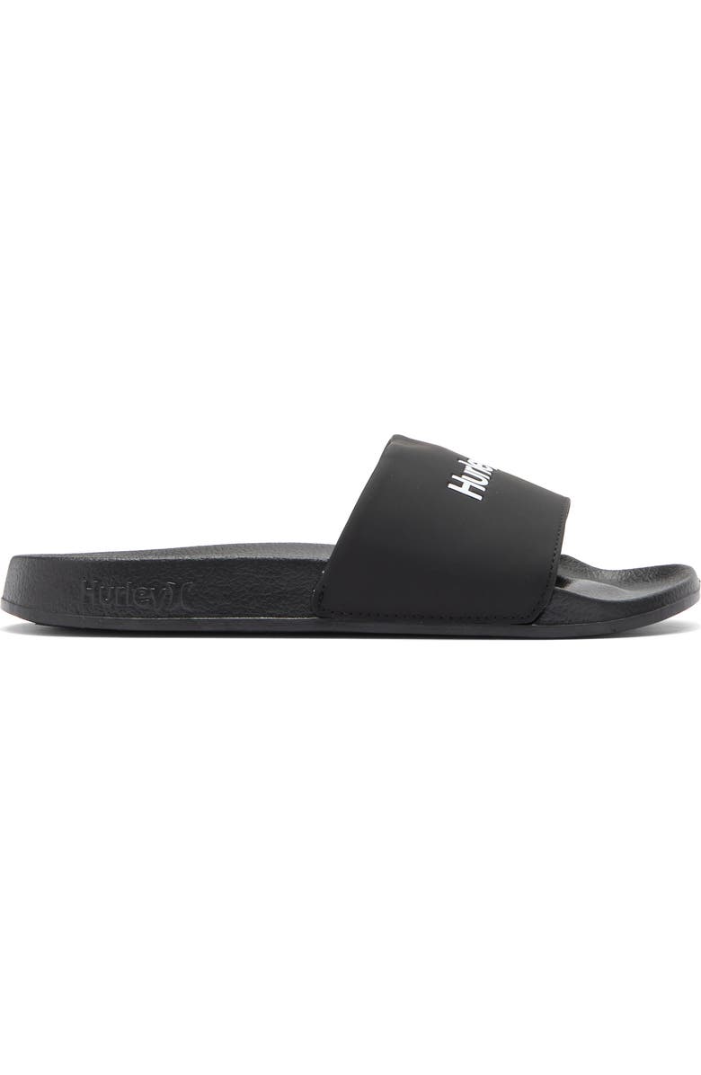Hurley Wordmark Slide Sandal, Alternate, color, Black / White