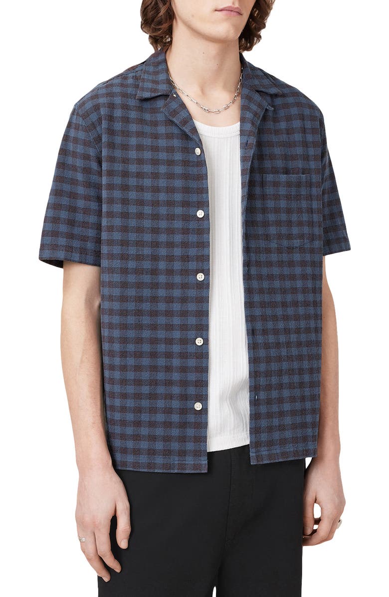AllSaints Cooper Crepe Camp Shirt, Alternate, color, 