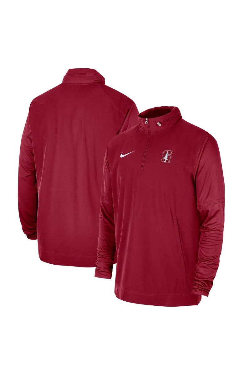 Nike Men's Nike Cardinal Stanford Cardinal 2023 Coach Half-Zip Hooded Jacket, Alternate, color, 