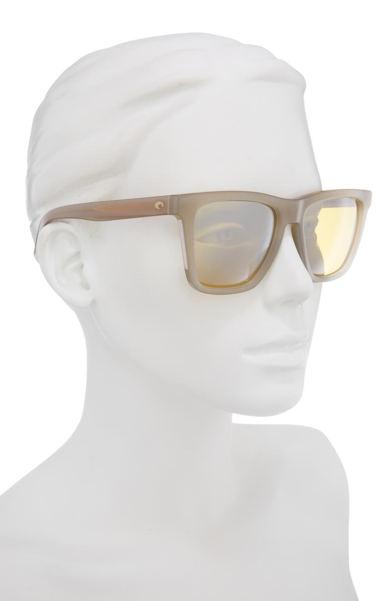 Costa Del Mar Keramas 54mm Polarized Square Sunglasses, Alternate, color, Silver