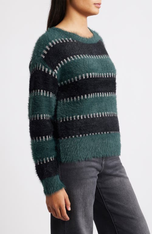 City Blues Stripe Metallic Boat Neck Sweater