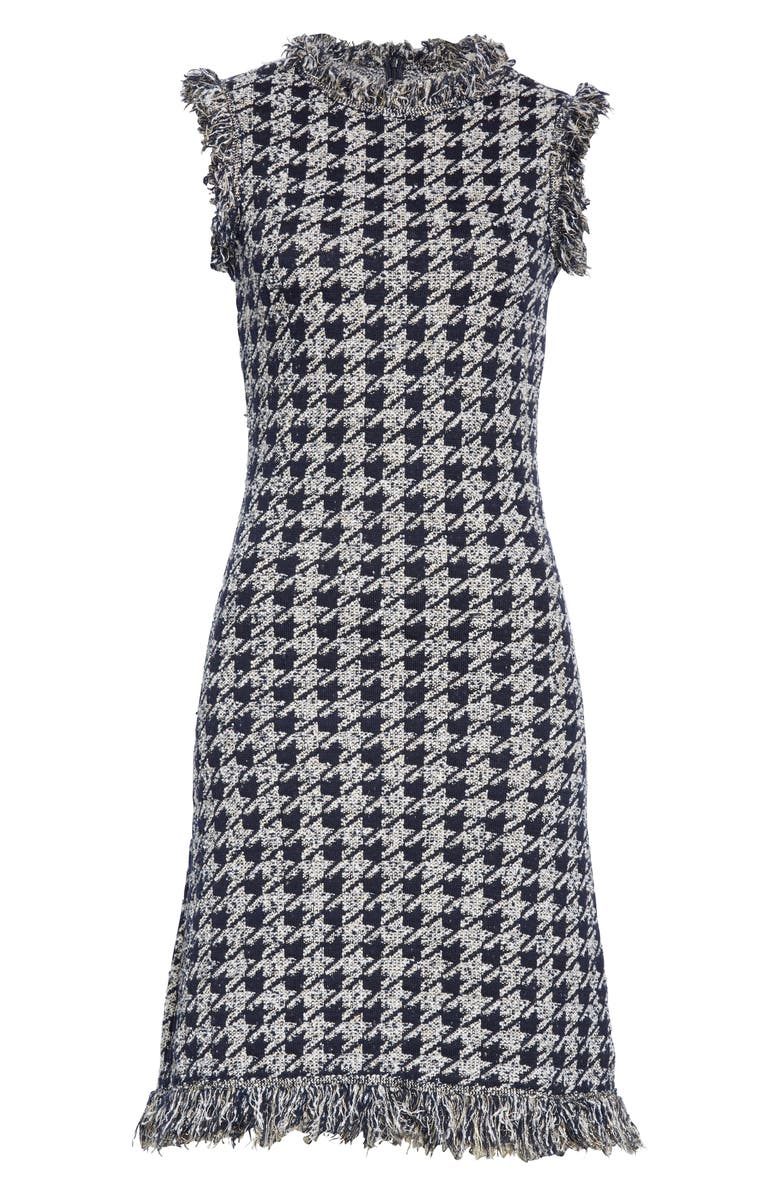 Oscar de la Renta Fringe Tweed Jacquard Dress, Alternate, color, 