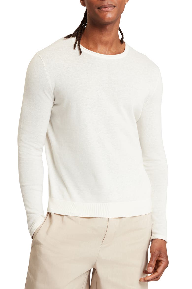 Yaen Textured Long Sleeve T-Shirt, Main, color, WHITE