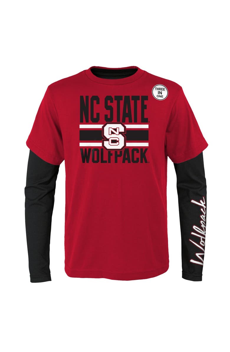 Outerstuff Youth Red/Black NC State Wolfpack Fan Wave T-Shirt Combo Pack, Alternate, color, 