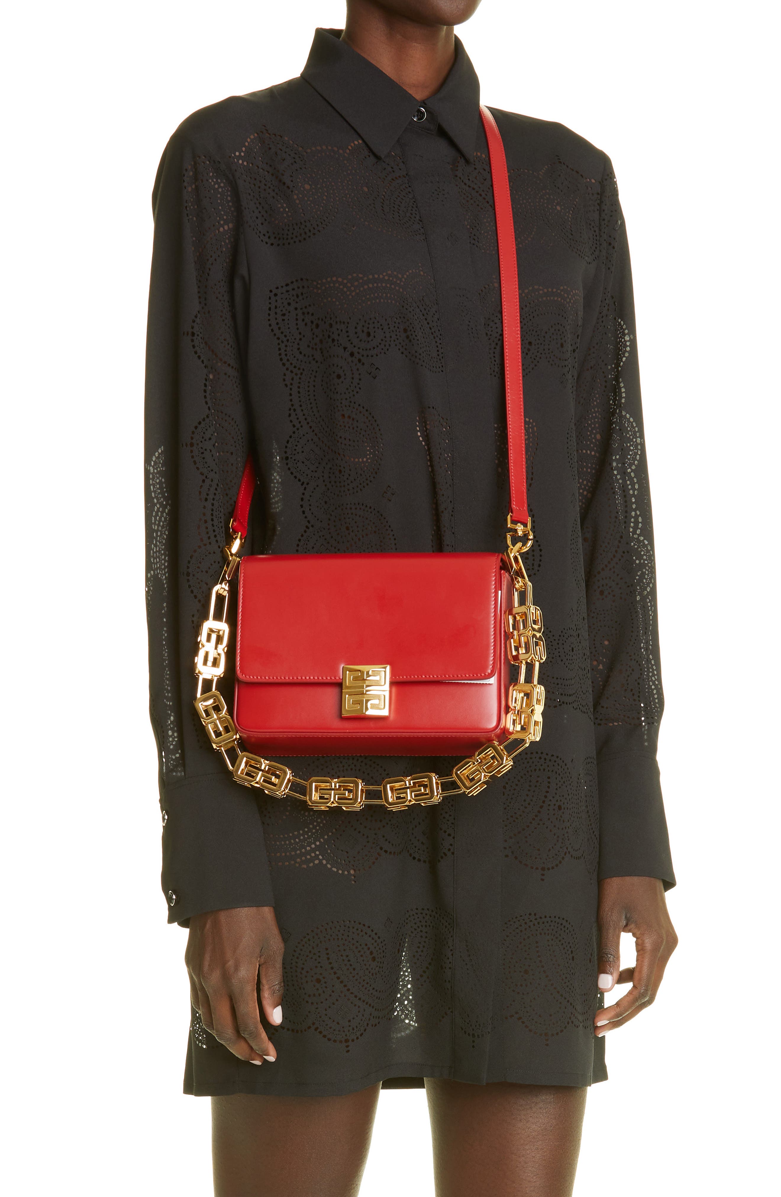 Givenchy Medium G-Cube Chain Leather Crossbody Bag, Alternate, color, 