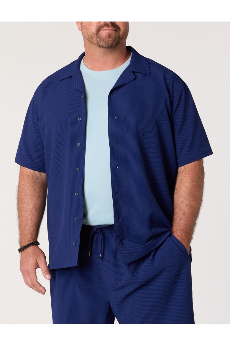 Big & Tall Cabana Performance Sport Shirt, Main, color, BLUE DEPTHS