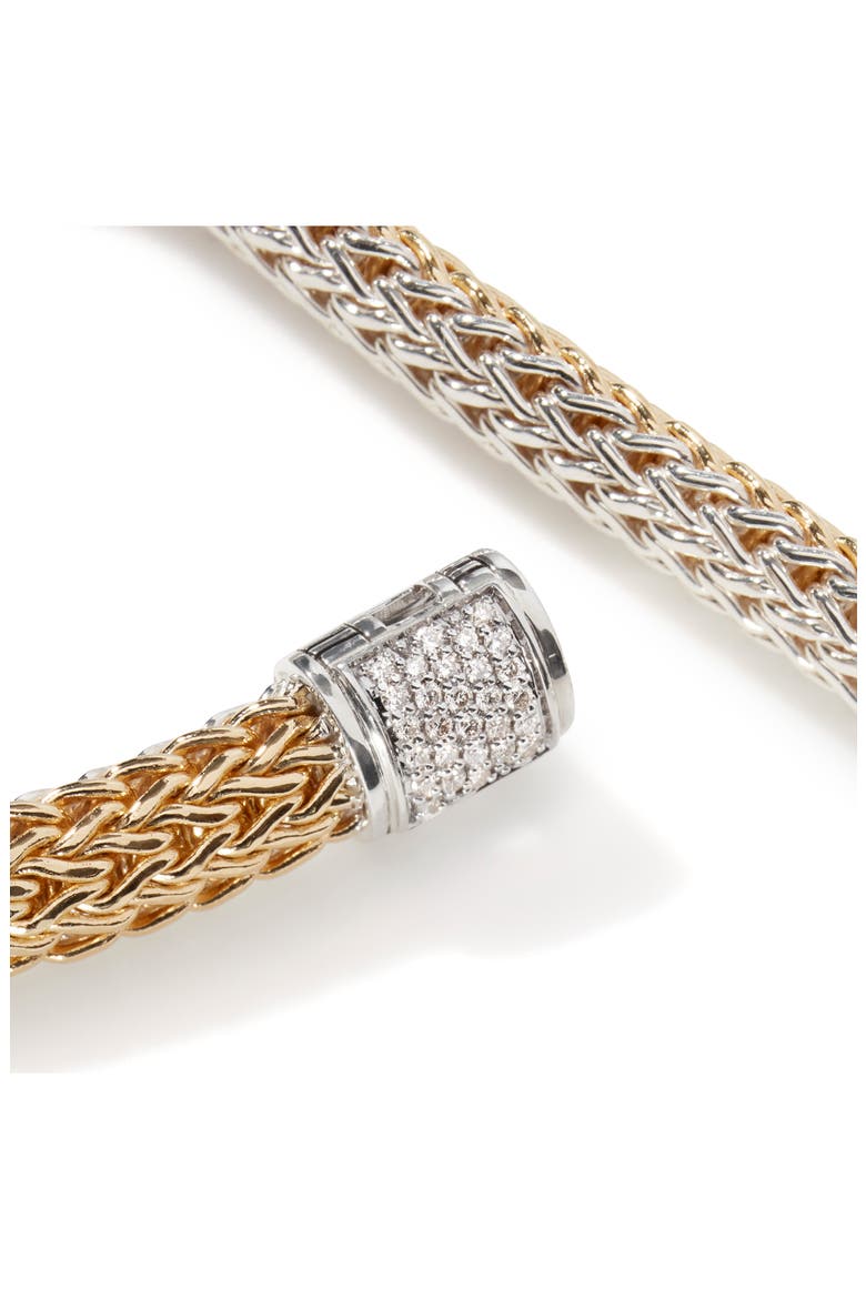 Icon Bracelet, Gold, Silver, Diamonds, 6.5mm, Alternate, color, GOLD