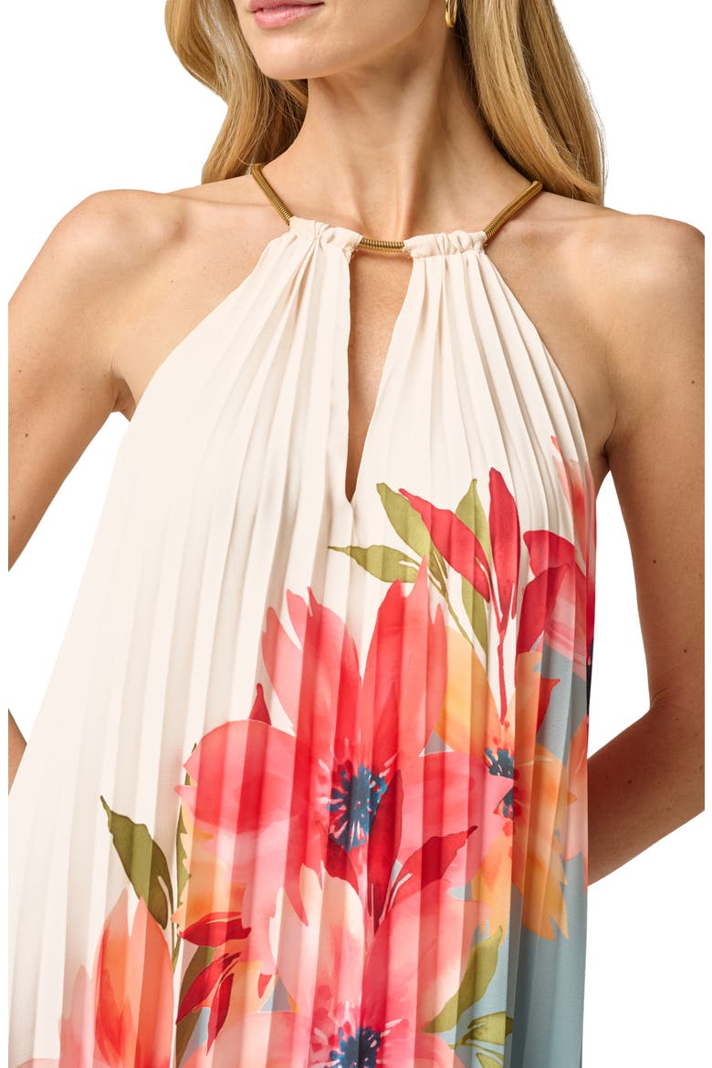 Floral Print Sleeveless Chiffon Maxi Dress, Alternate, color, BLUE MULTI