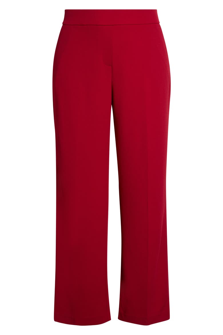 Pull-On Crepe Straight Leg Pants, Alternate, color, VERMILLION