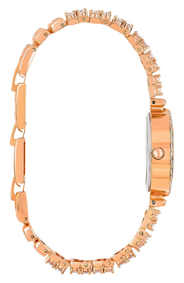 Danecraft Crystal Embellished Bracelet Watch, 28mm, Alternate, color, Rosegold
