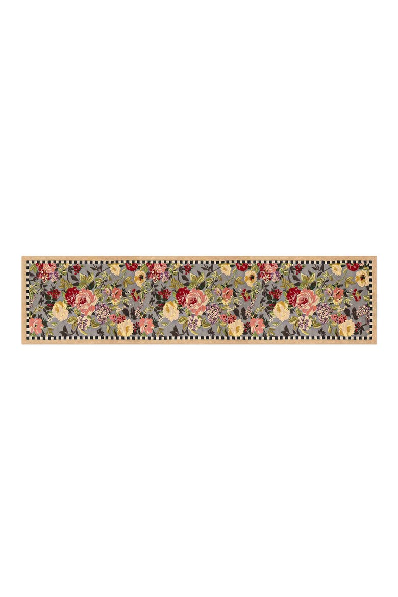 Tudor Rose Washable Runner, Main, color, MULTI BLUE