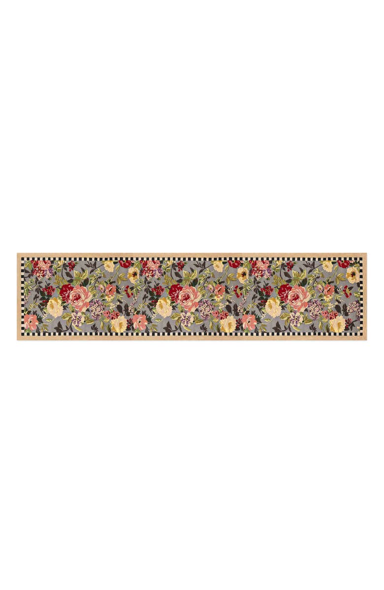 MACKENZIE CHILDS Tudor Rose Washable Runner, Main, color, Multi Blue