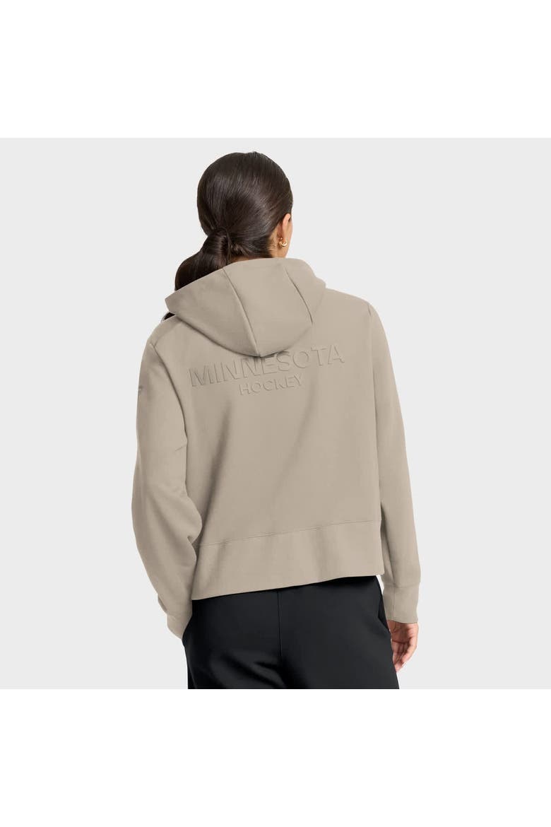 Women's Fanatics Tan Minnesota Wild Authentic Pro Road Tri-Blend Quarter-Zip Hoodie, Alternate, color, Tan