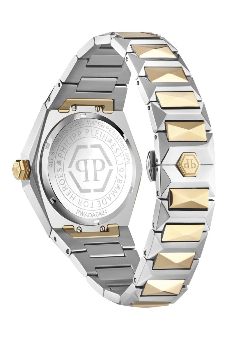 The $kull Spikes Bracelet Watch, Alternate, color, TWO TONE