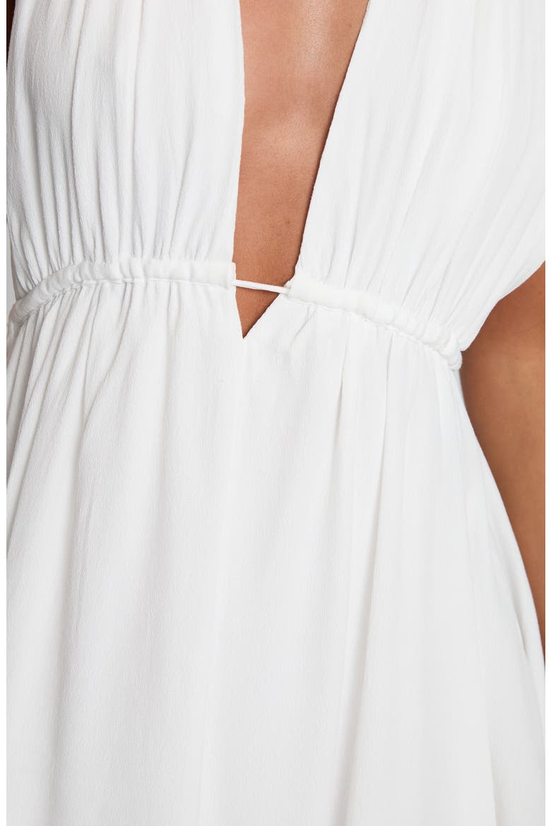 Saddler Plunge Halter Minidress, Alternate, color, WHITE
