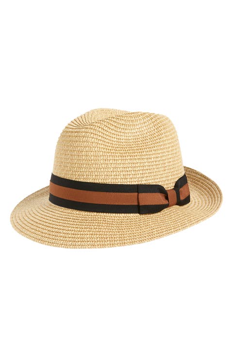 Classic Stripe Ribbon Fedora