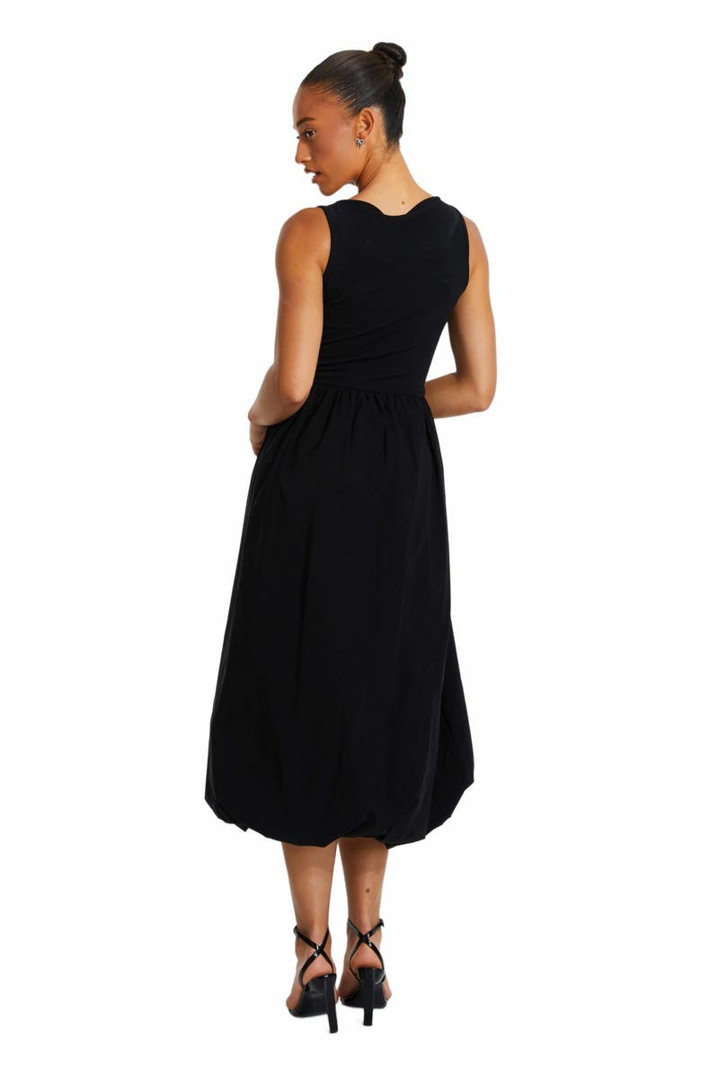 QUIZ Jersey and Bengaline Puffball Midi Dress, Alternate, color,