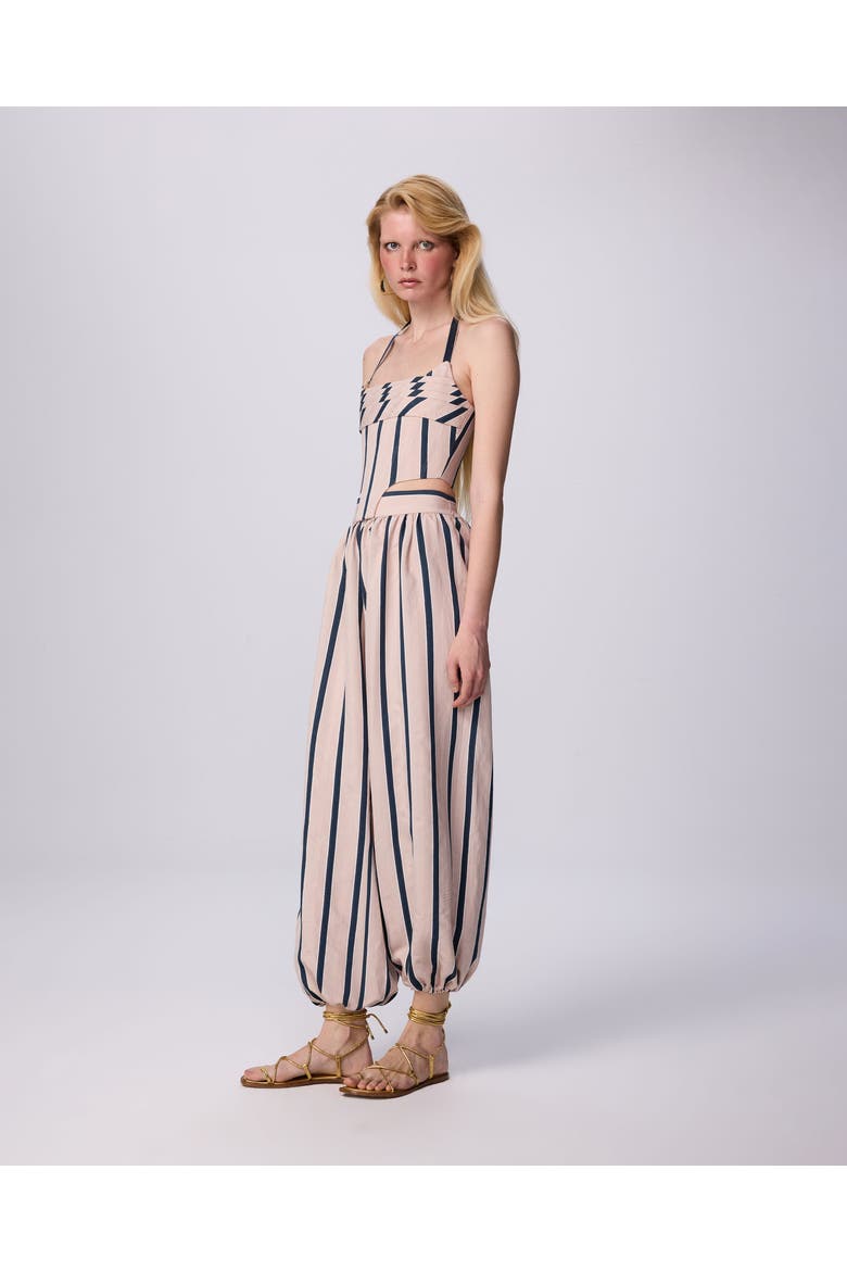 Ismene Stripe Harem Pant, Alternate, color, Eclipse Nude Stripe