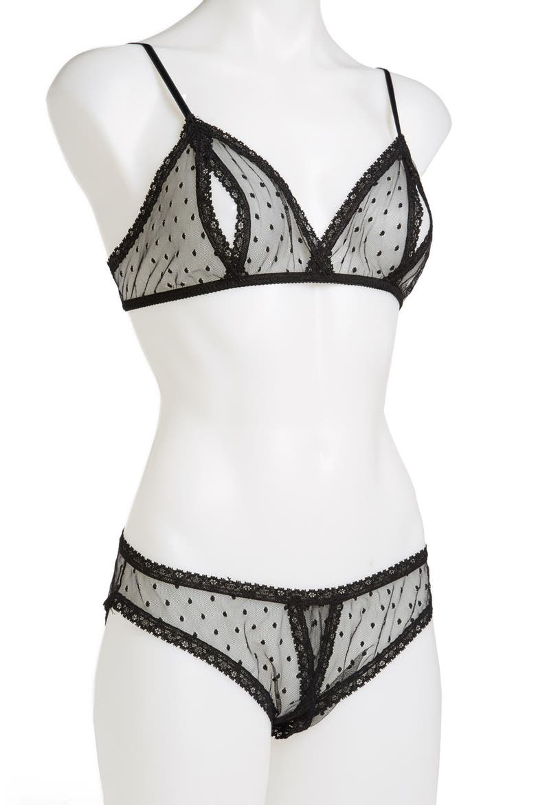 'Cou Cou Lola' Open Seam Bralette, Alternate, color, BLACK