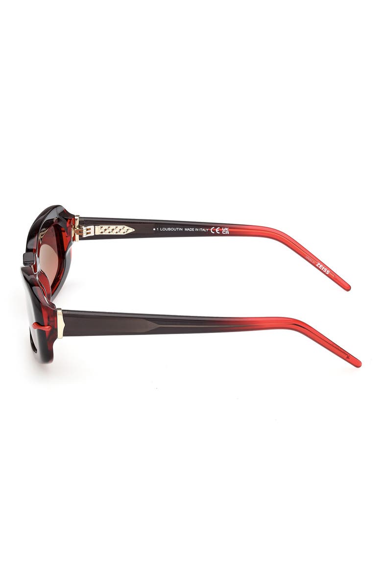 52mm Geometric Sunglasses, Alternate, color, BLACK / RED GUNMETAL
