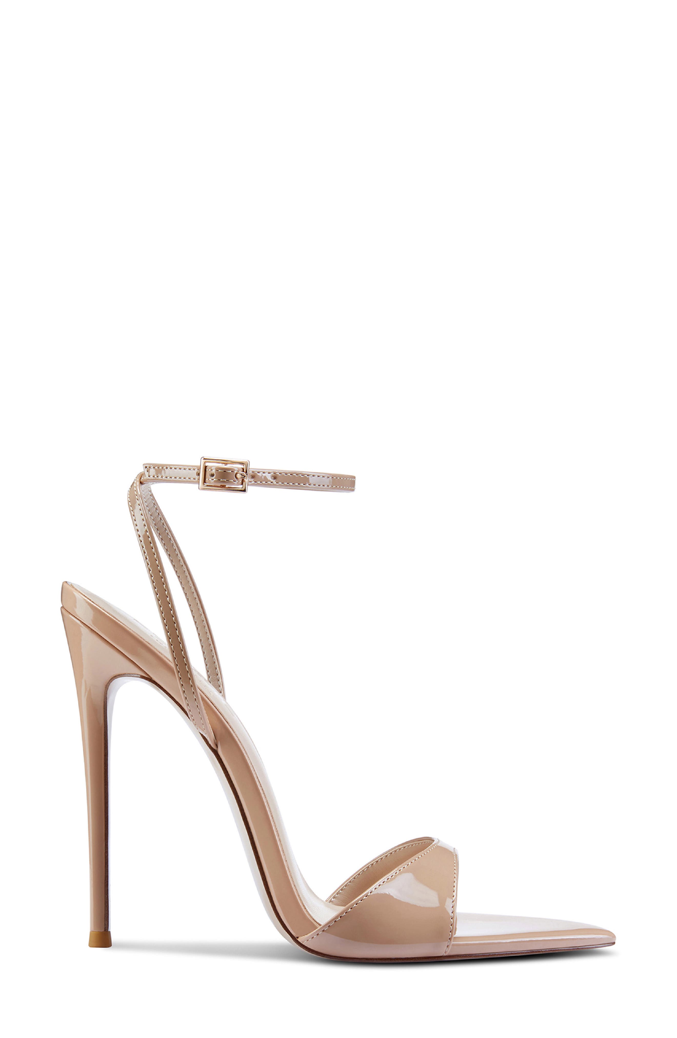 FEMME LA GG Ankle Strap Pointed Toe Sandal, Alternate, color, Beige Patent