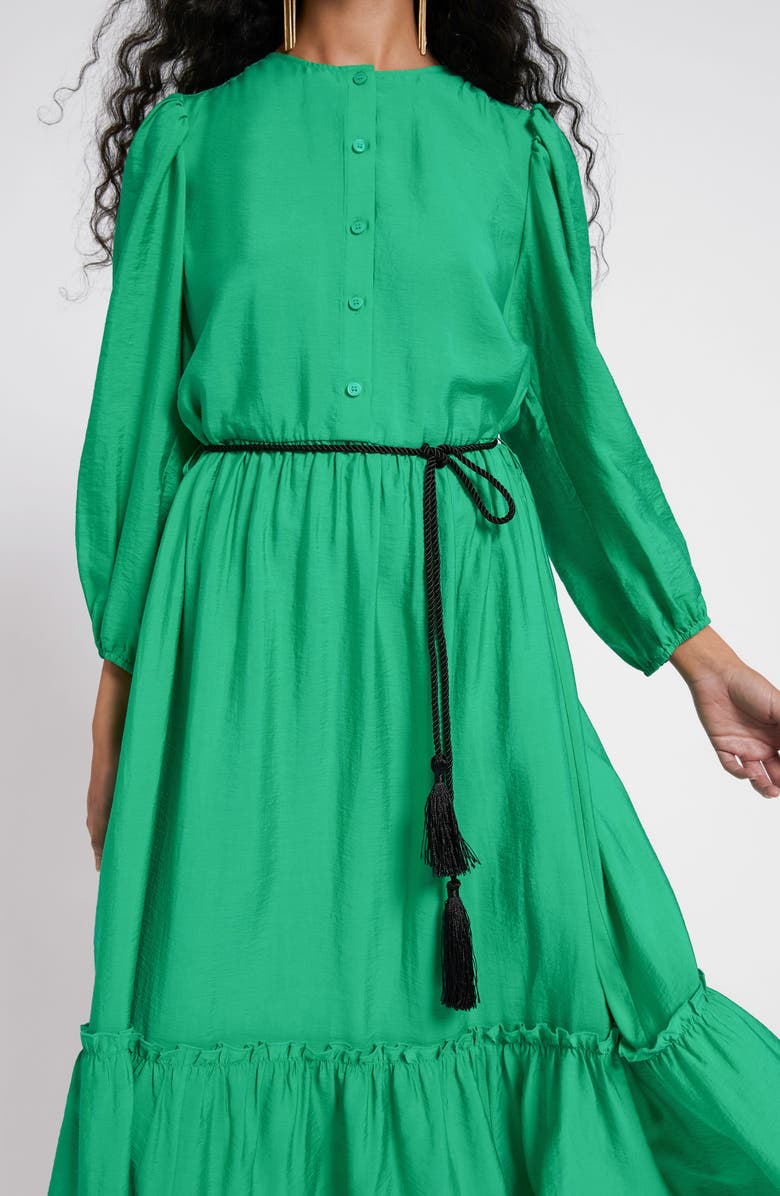 & Other Stories Tiered Long Sleeve Maxi Dress, Alternate, color, Green