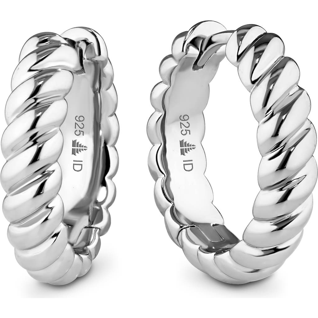 Devata Rope Hoop Earrings In Silver