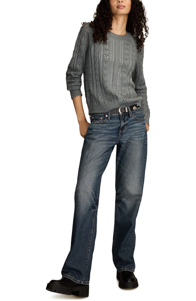 Lucky Brand Pointelle Sweater, Alternate, color, Trooper