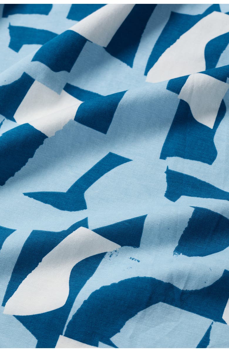 Seasalt Cornwall Veronica Geo Print Stretch Organic Cotton Jersey Midi Dress, Alternate, color, Torn Shapes Sailor