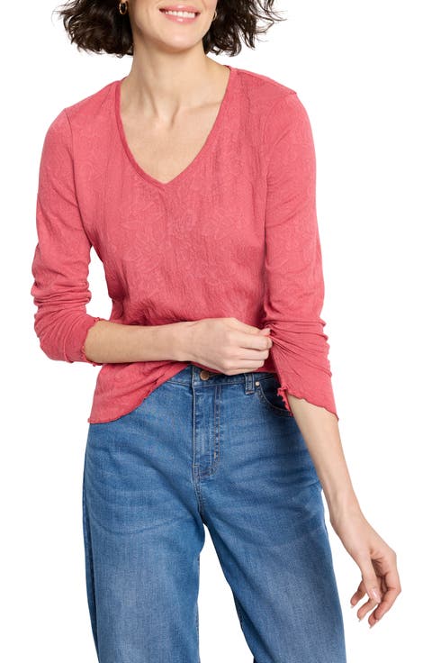 Lace Cotton V-Neck T-Shirt