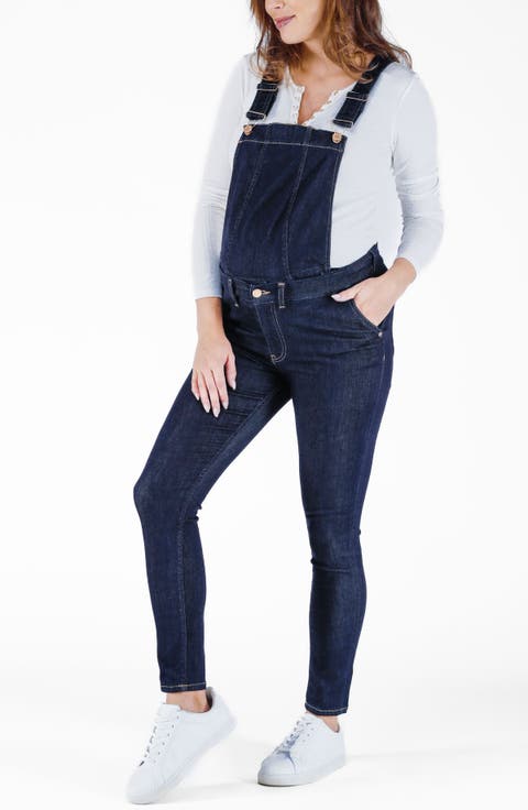 Sharon denim maternity overalls