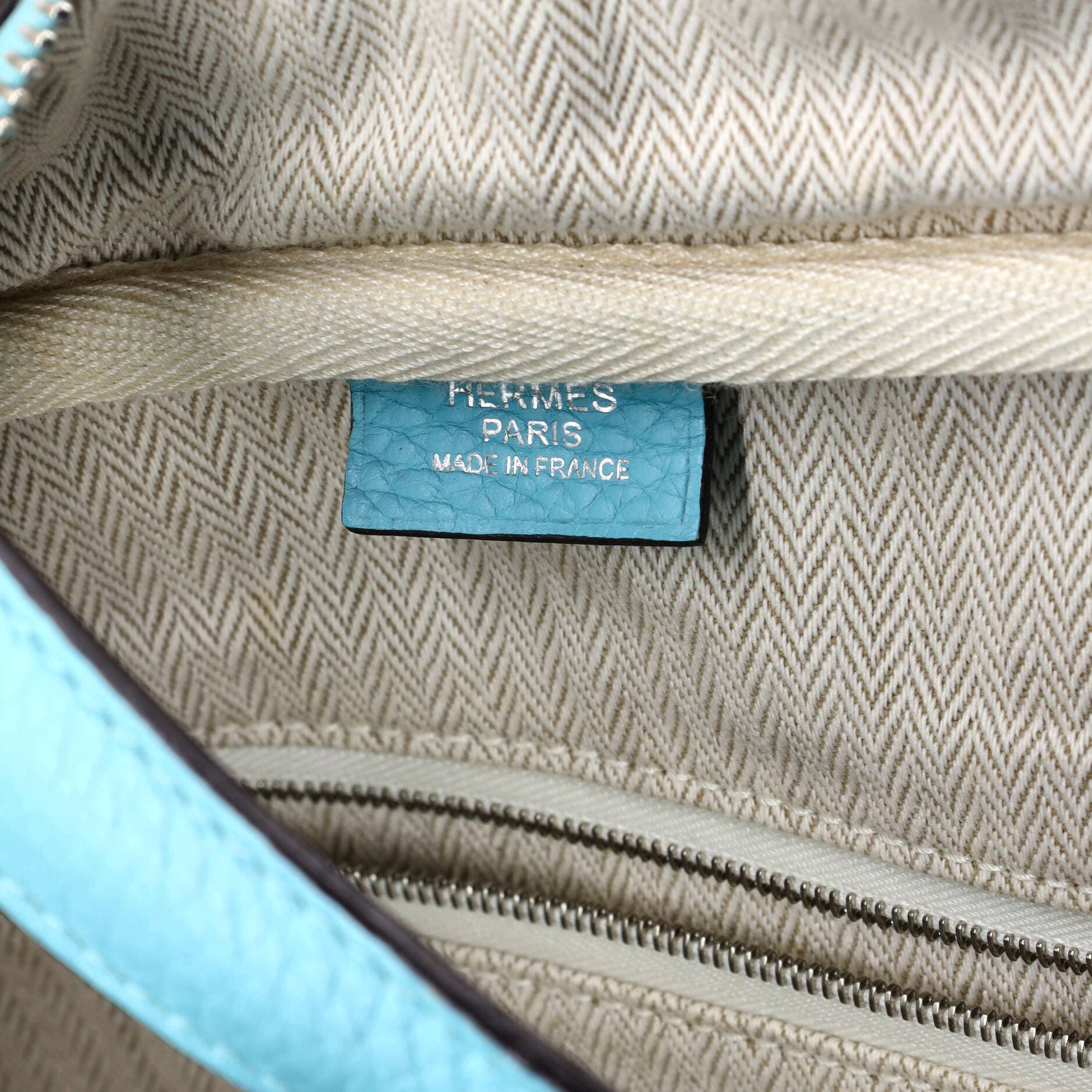 Pre-Owned Hermes Victoria II Bag Clemence 35, Alternate, color, Bleu Atoll