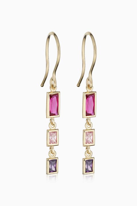 14K Yellow Gold Multistone Fresco Drop Earrings