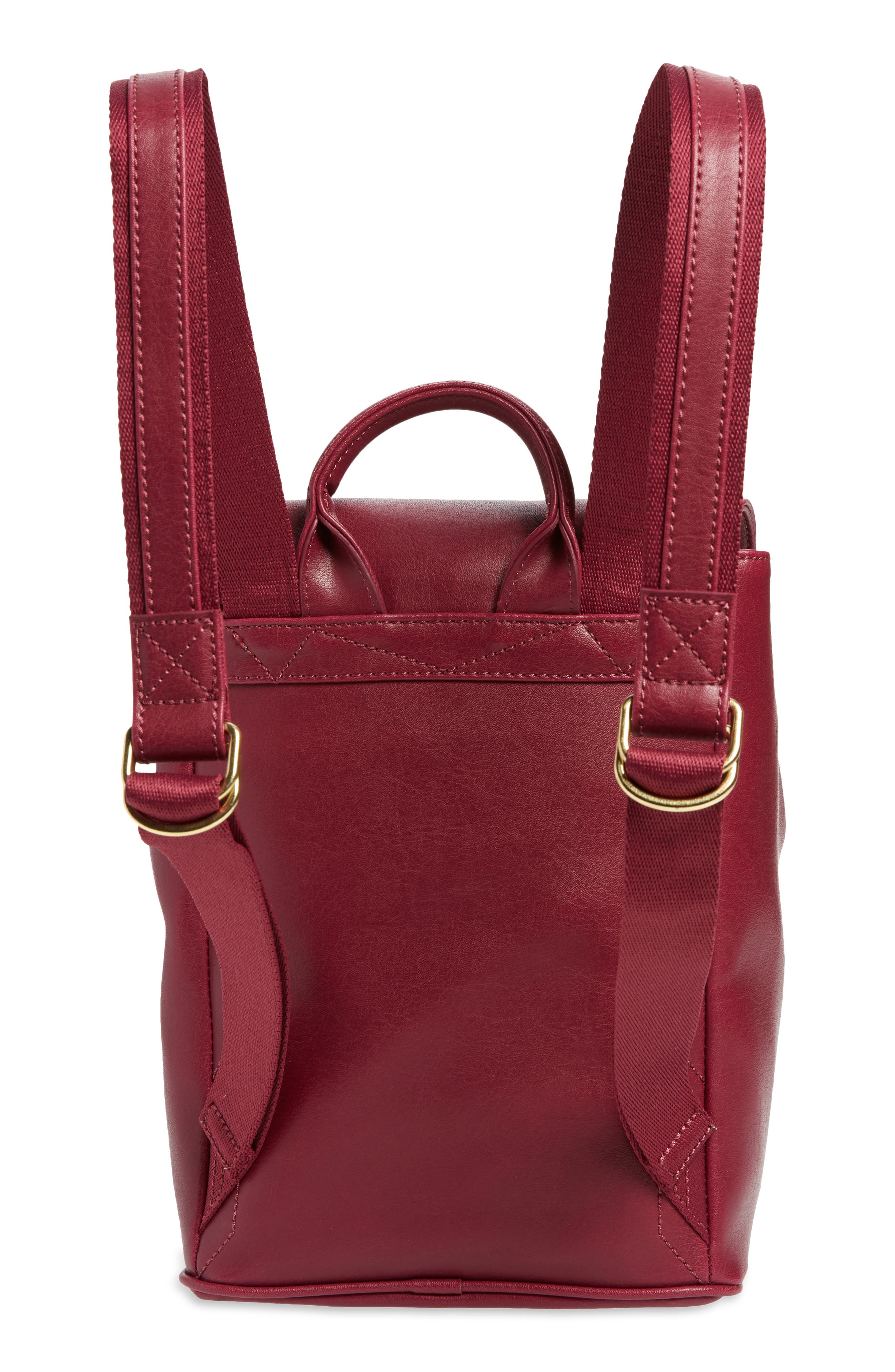 Mini Fabi Faux Leather Backpack, Alternate, color, CHILI MATTE NICKEL