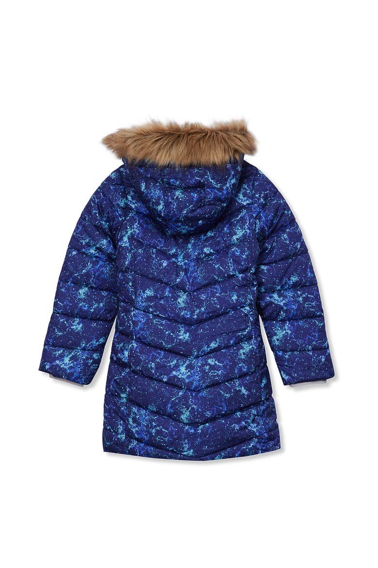 Girls Fleece Lined Coat, Alternate, color, Blue Night Space
