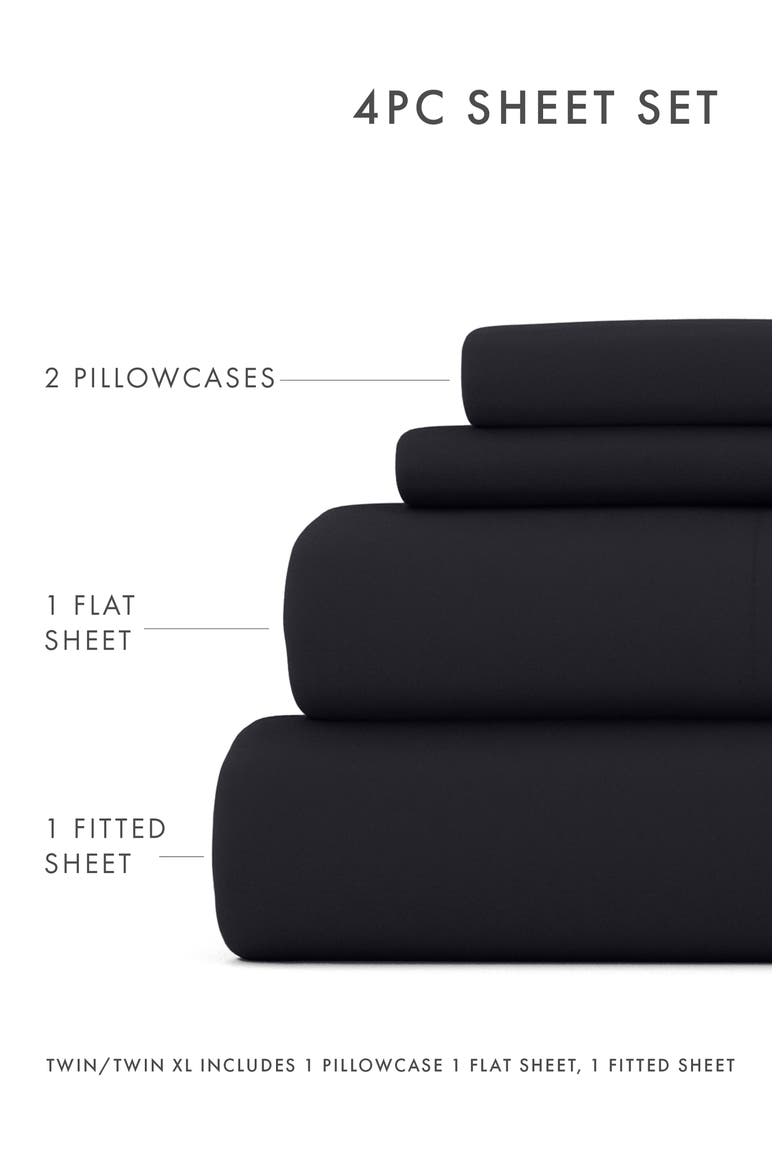 Premium Ultra Soft 4-Piece Bed Sheets Set, Alternate, color, BLACK