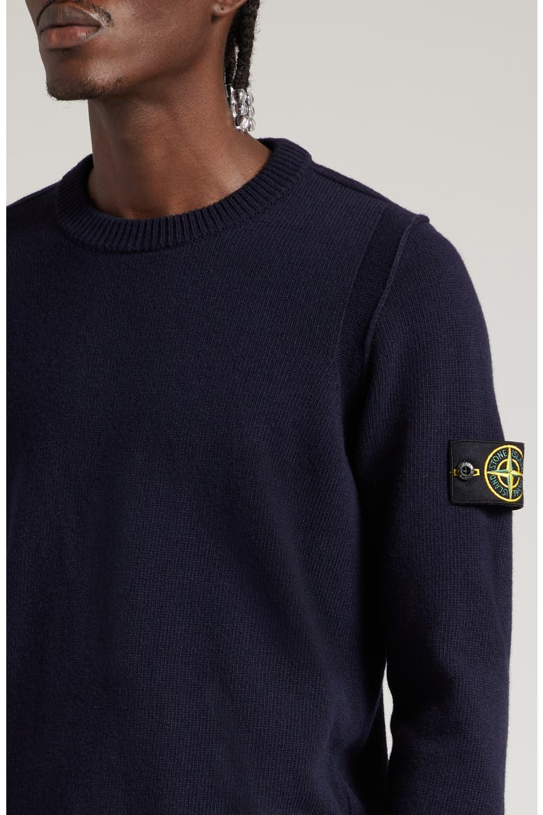 Compass Logo Wool Blend Sweater, Alternate, color, NAVY BLUE