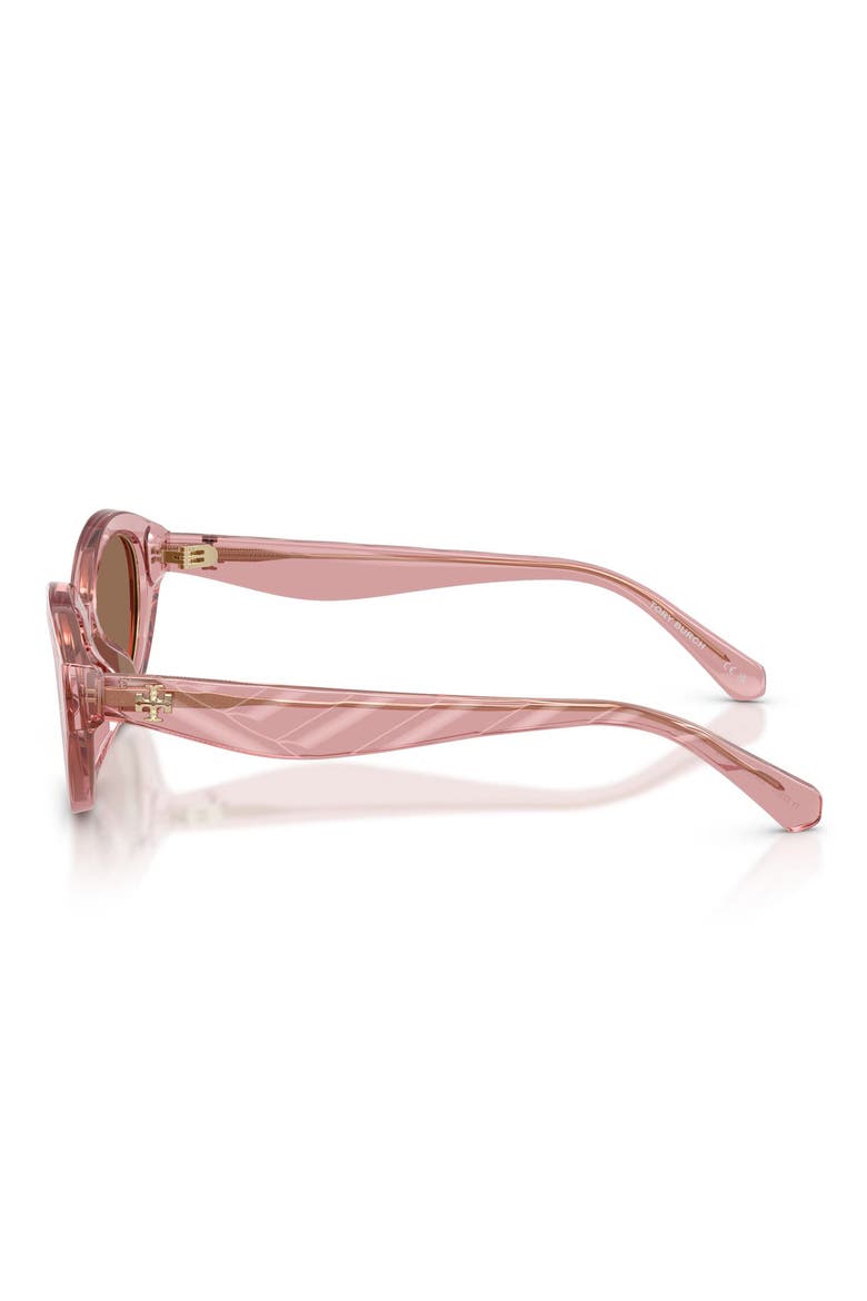 52mm Irregular Sunglasses, Alternate, color, TRANSPARENT PINK / DARK BROWN