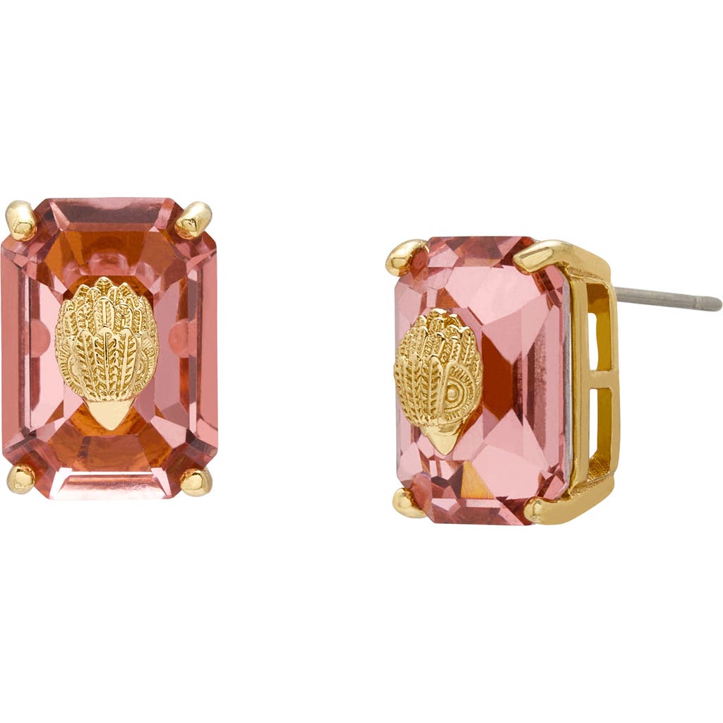 KURT GEIGER KURT GEIGER LONDON EMERALD CUT CRYSTAL STUD EARRINGS