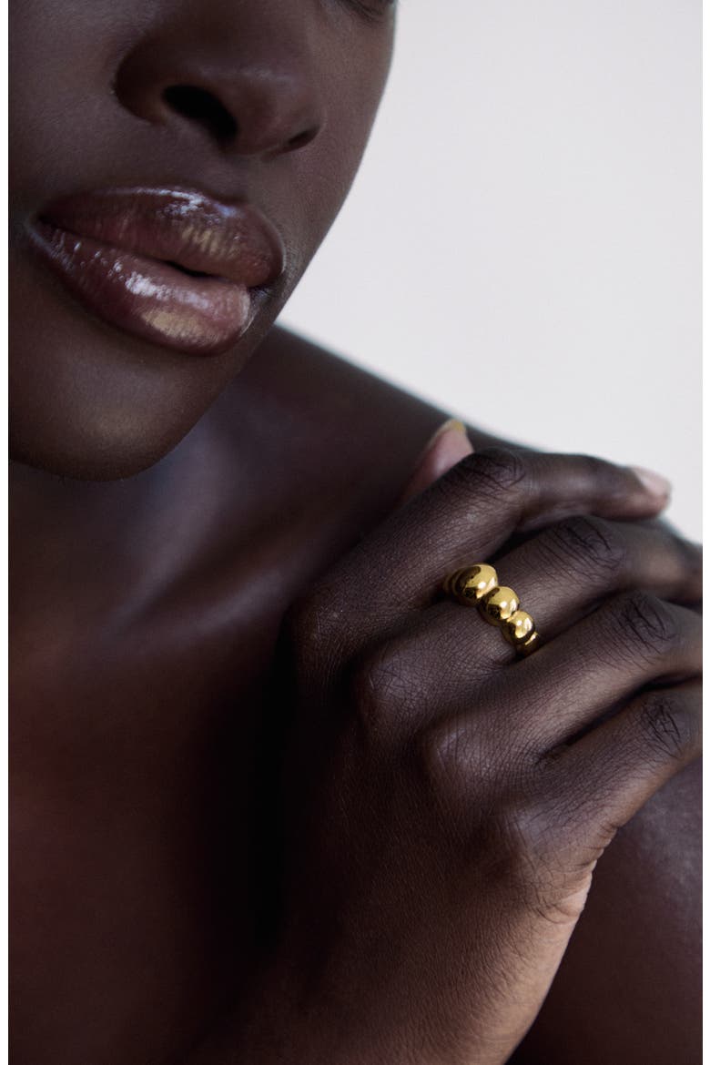 Orbital Beaded Open Band Ring, Alternate, color, Gold